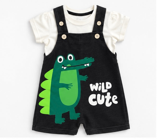 Boys Wild Cute Dungaree Set
