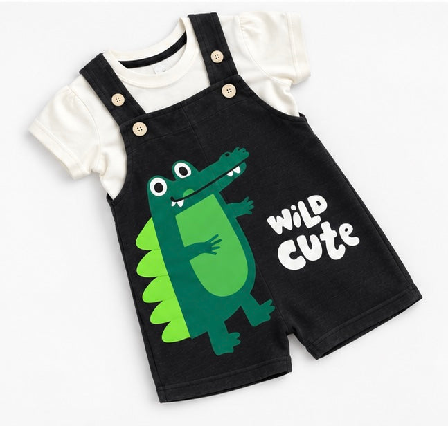Boys Wild Cute Dungaree Set