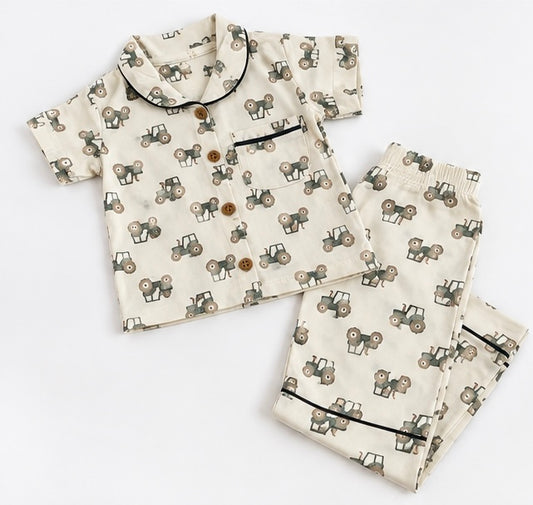 Boys Tractor Print 2-Piece Set
