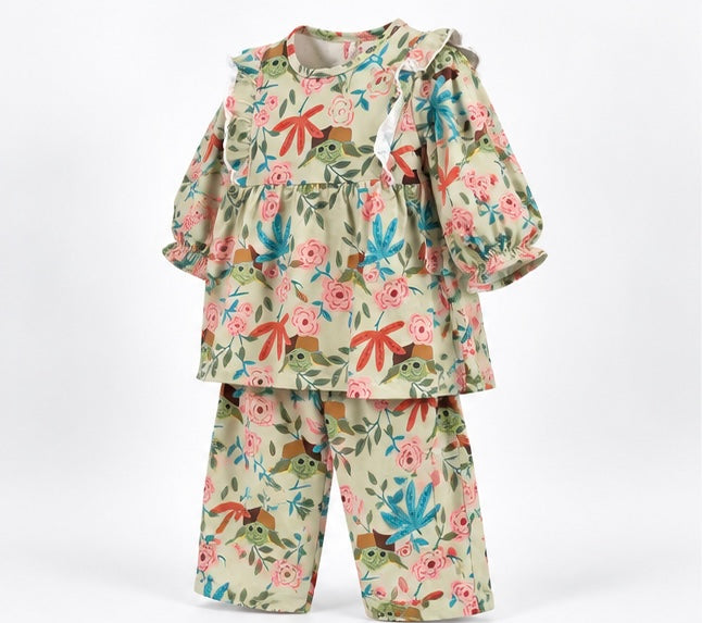 Girls Botanical Garden Print Baby 2-Piece Set