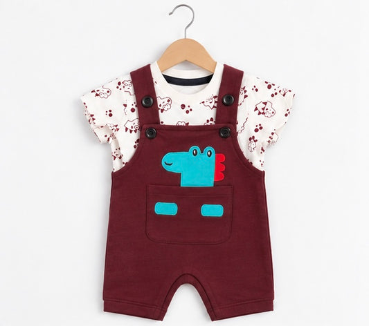 Boys Dino Dungaree Set