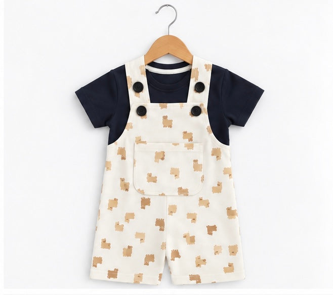 Boys Adorable Sheep Dungaree Set