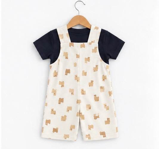 Boys Adorable Sheep Dungaree Set