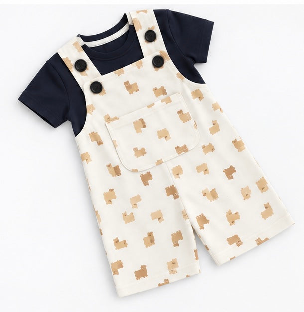 Boys Adorable Sheep Dungaree Set