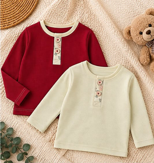 2 Piece Waffle Knit Tee Combo