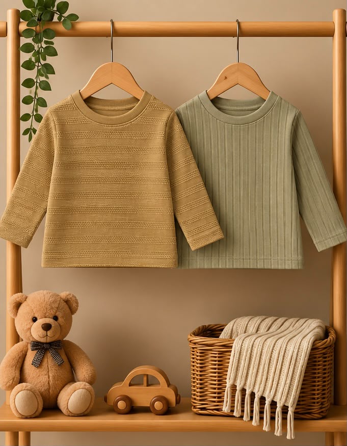 2 Piece Textured Knit Tee Combo