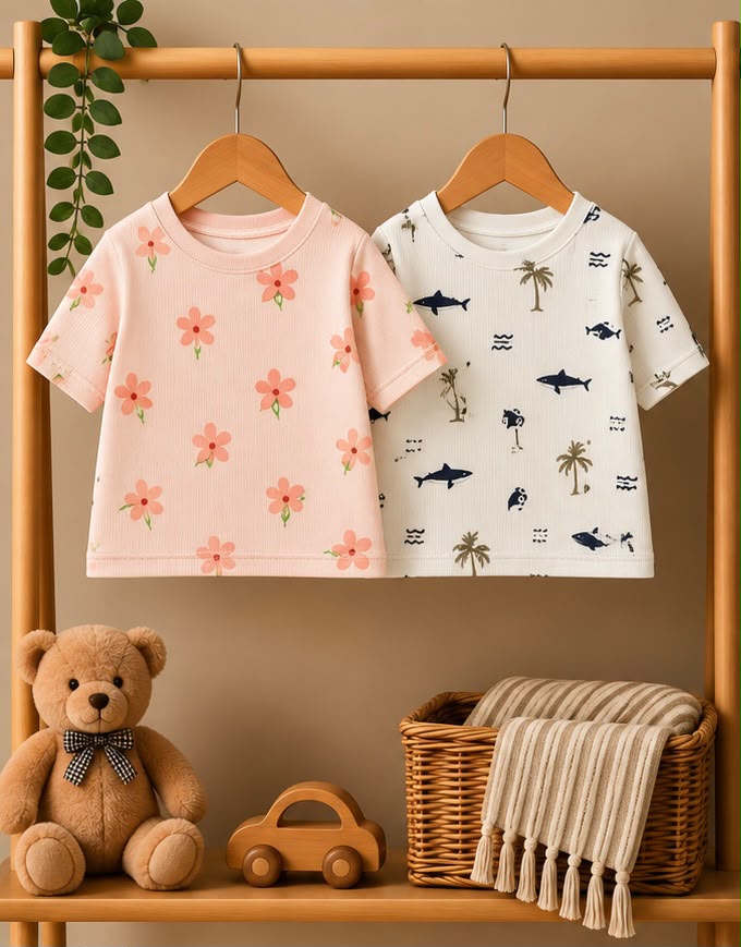 2 Piece Tropical Ocean Tee Combo