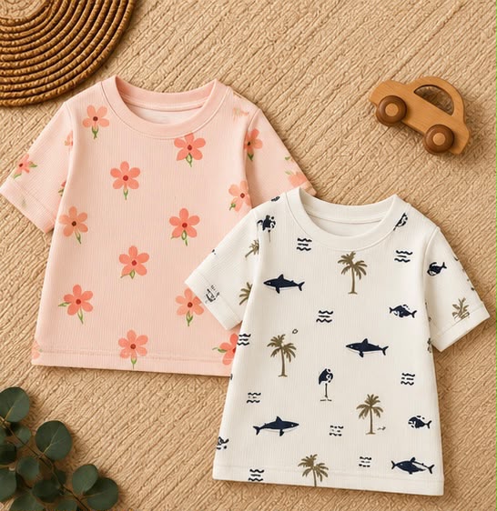 2 Piece Tropical Ocean Tee Combo