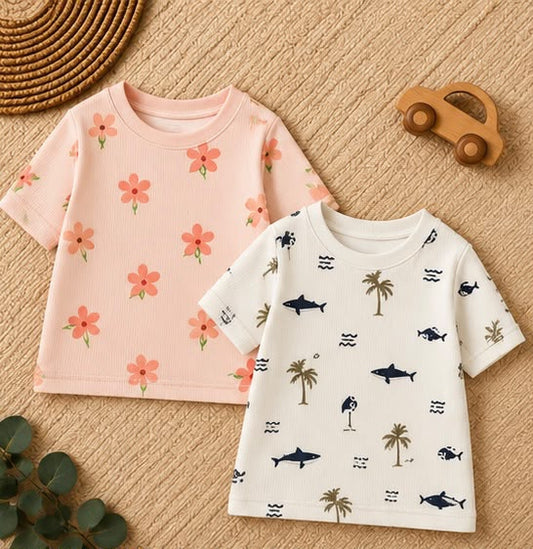 2 Piece Tropical Ocean Tee Combo