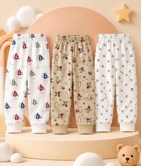 3 Piece Playful Prints Baby Pants Combo