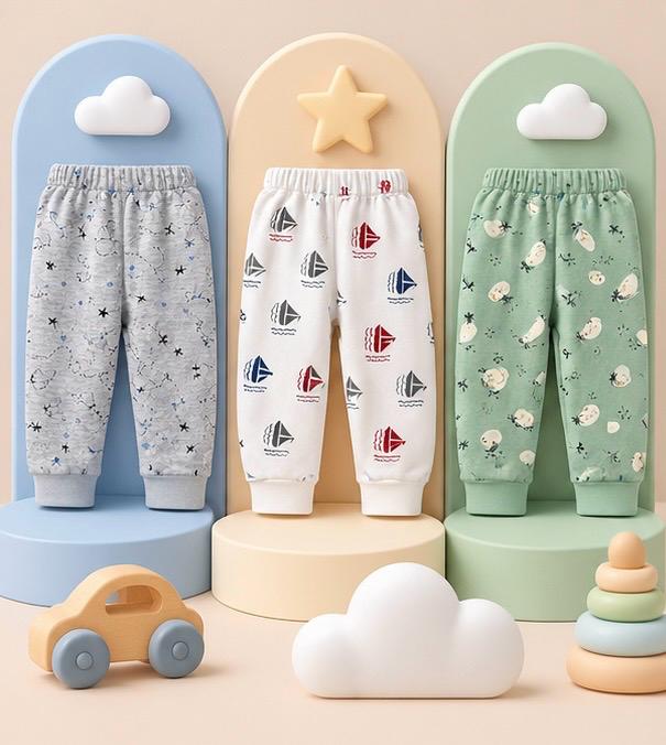 3 Piece Stars Sailboats Sheep Baby Pants Combo