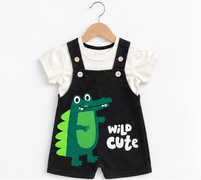 Boys Wild Cute Dungaree Set