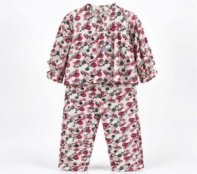 Girls Rose Print Baby 2-Piece Set