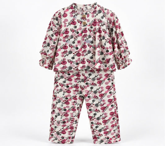 Girls Rose Print Baby 2-Piece Set