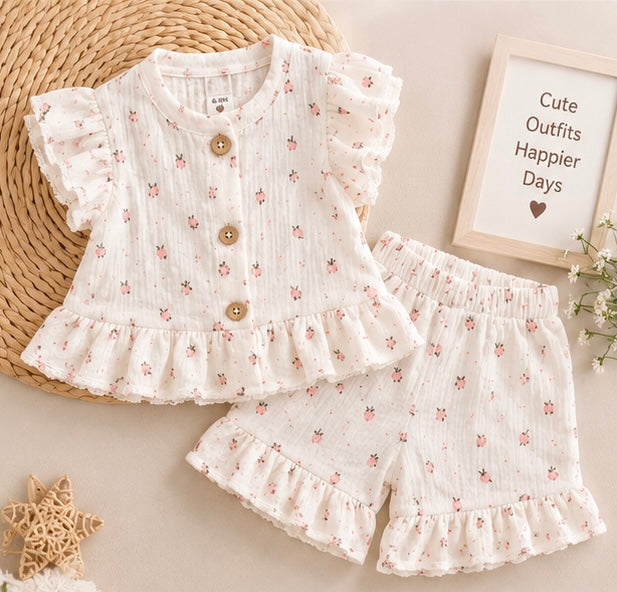 Ruffle Baby Girl 2-Piece Set - Strawberry
