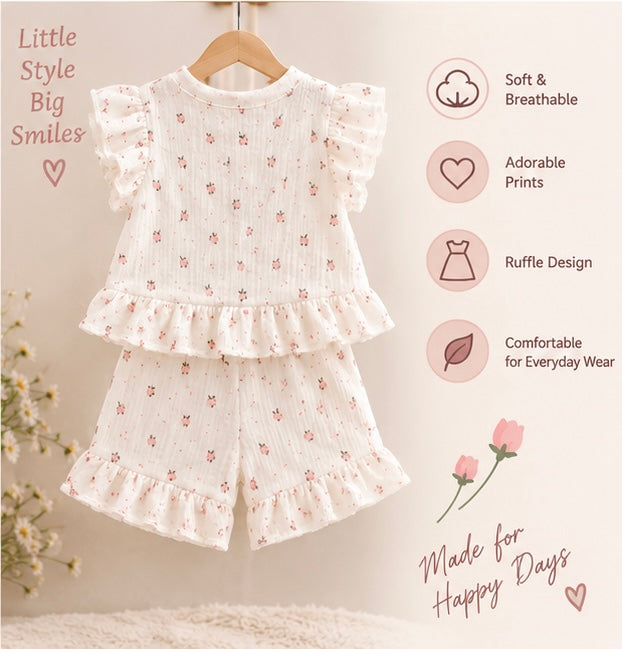 Ruffle Baby Girl 2-Piece Set - Strawberry