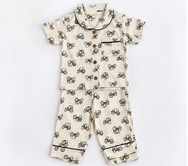 Boys Tractor Print 2-Piece Set