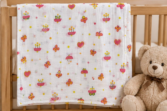 Muslin Cotton Baby Towel - Design 1