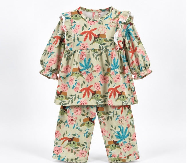 Girls Botanical Garden Print Baby 2-Piece Set