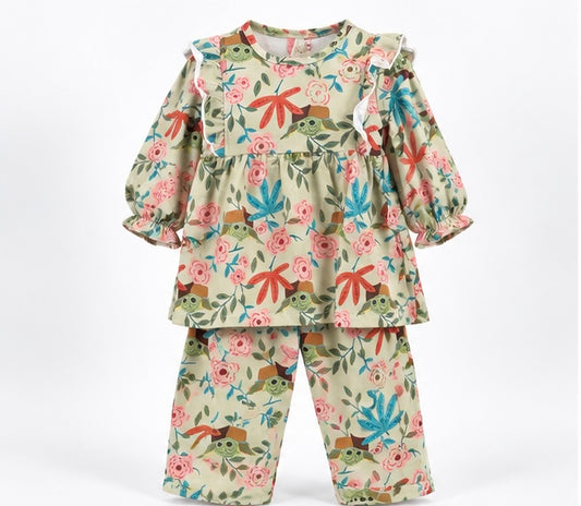Girls Botanical Garden Print Baby 2-Piece Set