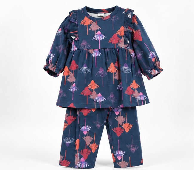 Girls Echinacea Print Baby 2-Piece Set