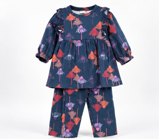Girls Echinacea Print Baby 2-Piece Set