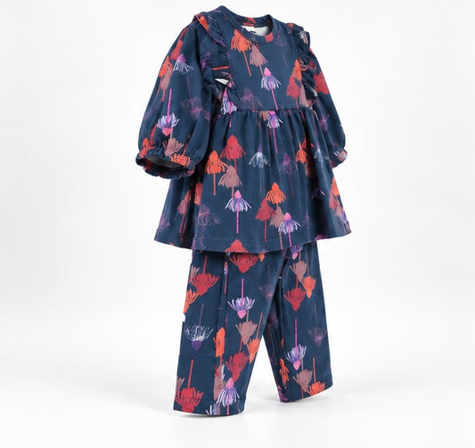 Girls Echinacea Print Baby 2-Piece Set