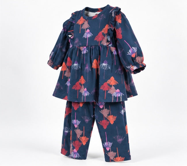 Girls Echinacea Print Baby 2-Piece Set