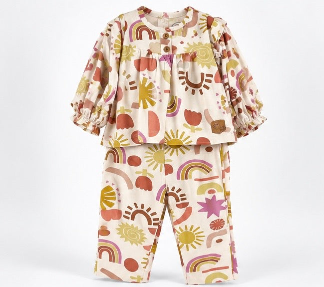Girls Sunshine Print Baby 2-Piece Set