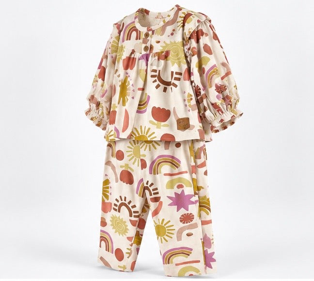 Girls Sunshine Print Baby 2-Piece Set