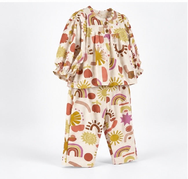 Girls Sunshine Print Baby 2-Piece Set