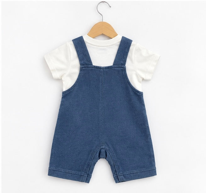 Boys Dino Red Dungaree Set