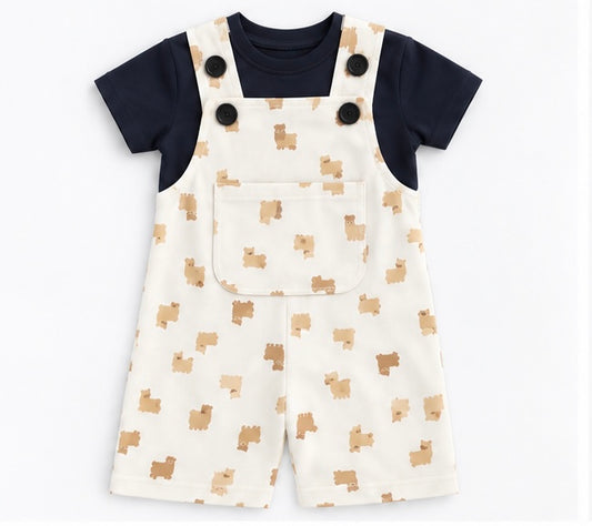 Boys Adorable Sheep Dungaree Set
