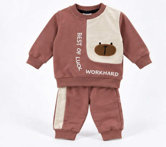 Boys Brown Mocha Tracksuit Set
