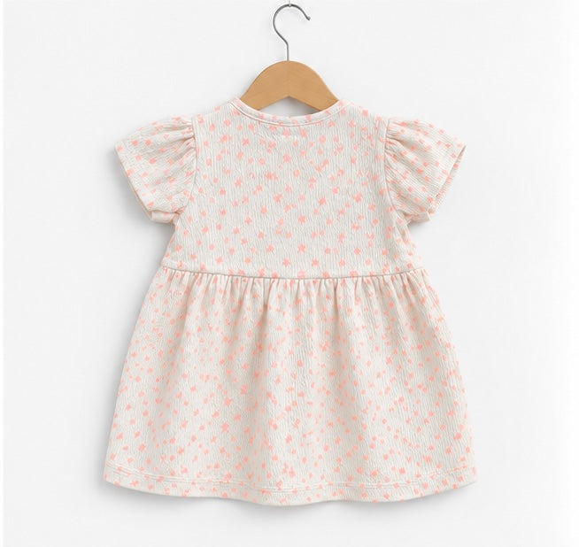 Girls Classic Pink Button Frock