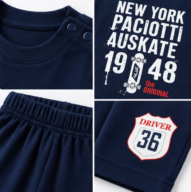 New York Skate Print Navy Sweatshirt & Joggers Set