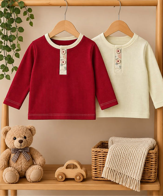2 Piece Waffle Knit Tee Combo