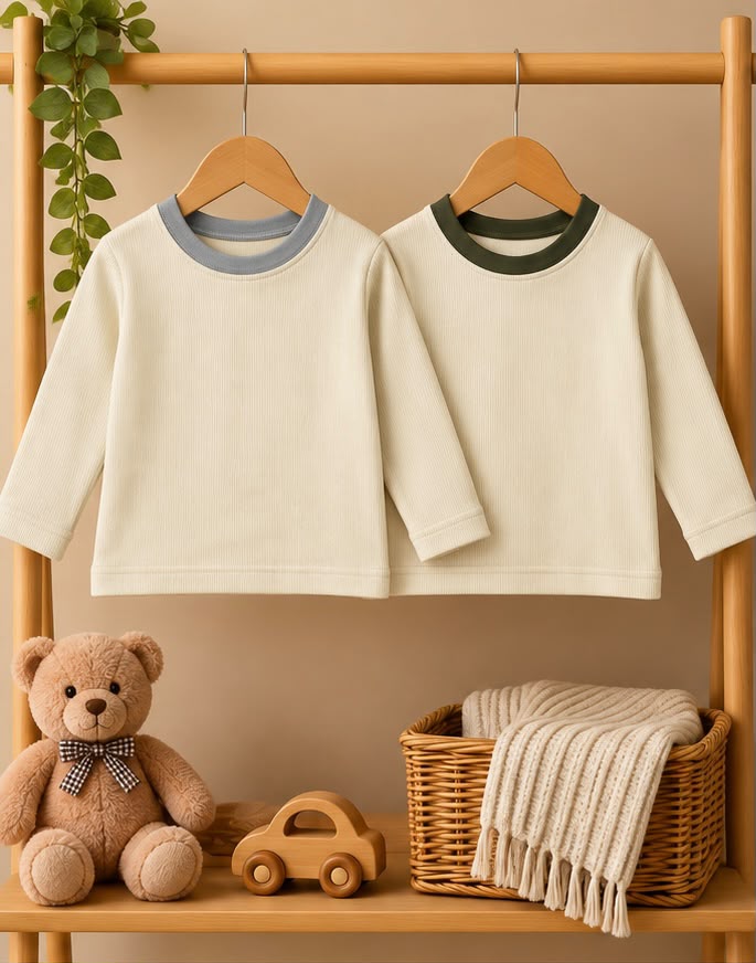 2 Piece Solid Trim Tee Combo Set
