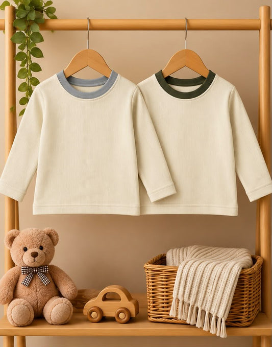 2 Piece Solid Trim Tee Combo Set