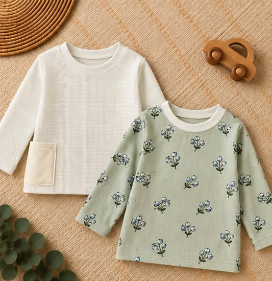 2 Piece Pocket & Floral Tee Combo