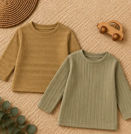 2 Piece Textured Knit Tee Combo