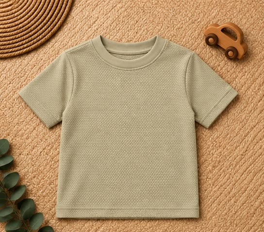 Sage Green Waffle Knit T-Shirt
