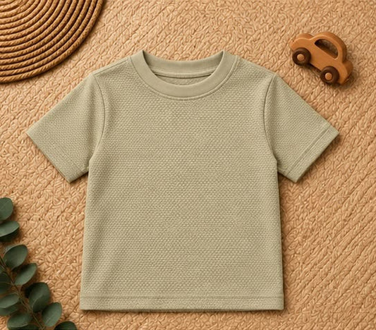 Sage Green Waffle Knit T-Shirt