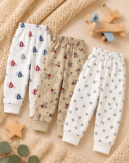 3 Piece Playful Prints Baby Pants Combo