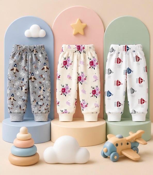 3 Piece Winter Blooms Nautical Baby Pants Combo