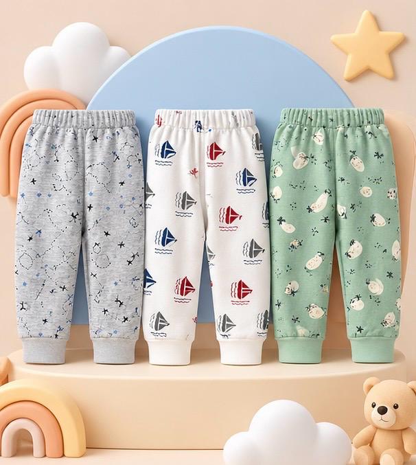 3 Piece Stars Sailboats Sheep Baby Pants Combo