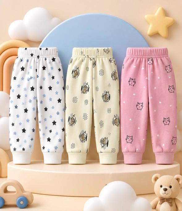 3 Piece Stars Owl Cat Baby Pants Combo