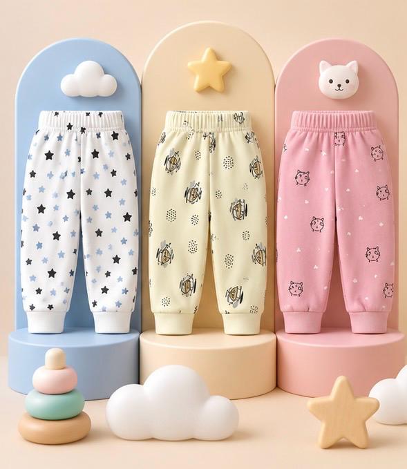 3 Piece Stars Owl Cat Baby Pants Combo